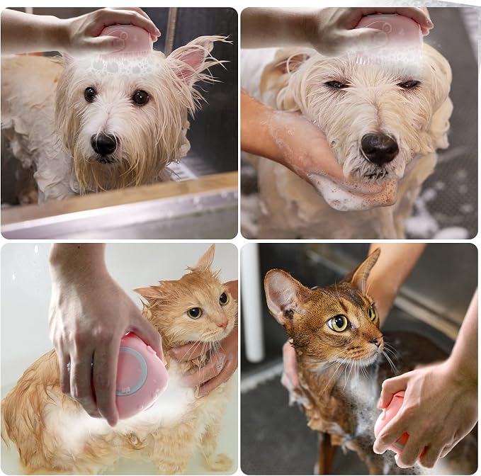 Pet Bath Brush Dog Baths Brush Shampoo Dispenser Soft Silicone Dog Bathing - Image 3