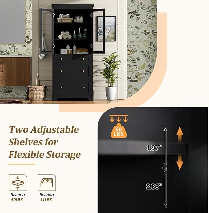 70.1" Tall Bathroom Cabinet - Image 7