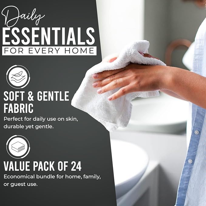 DAN RIVER 24 Pack Wash Cloths for Showering - Image 3