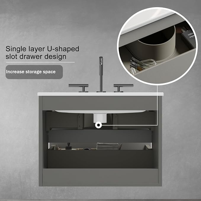 Wall Mounted Floating Bathroom Vanity - Image 4