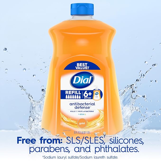 Dial Antibacterial Defense Liquid Hand Soap + Aloe, 52 Fl Oz Hand Soap Refill - Image 8
