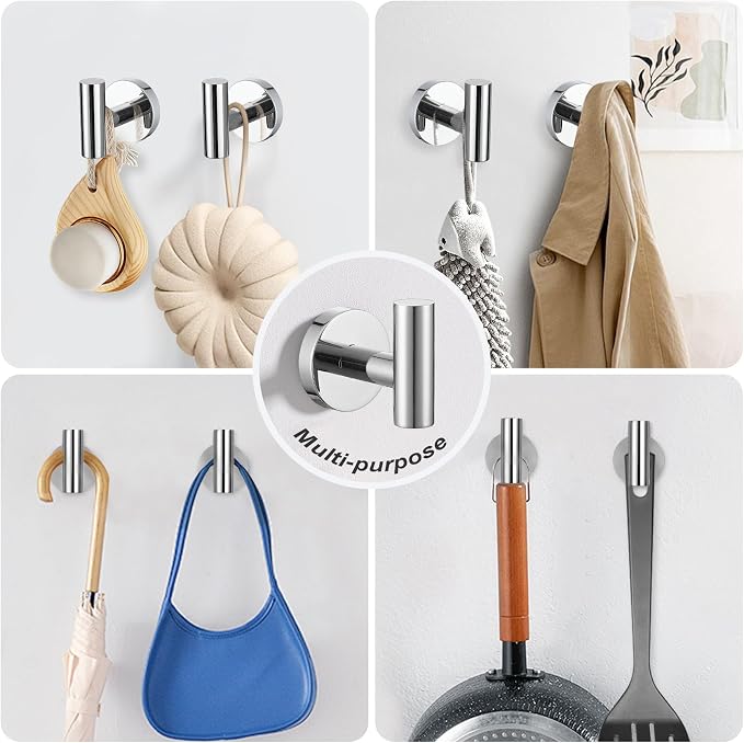 5-Piece Towel Bar Set Polish Chrome Bathroom Hardware Accessories Set Upgraded - Image 5
