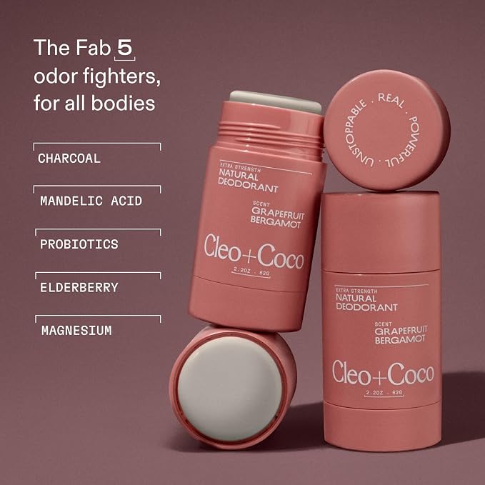 Cleo+Coco Extra Strength Deodorant Balm, Grapefruit Bergamot, Natural Aluminum - Image 2