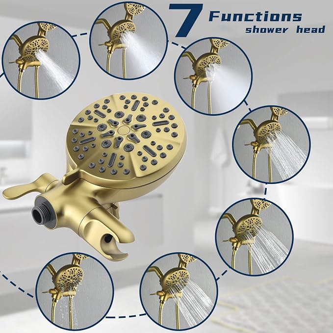 Dual Shower Faucet Set with Valve High Pressure Dual 2 in 1 Shower Combo Set - Image 4