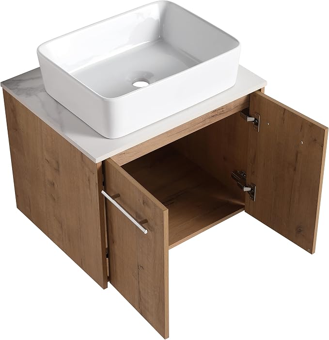 24 Inch Bathroom Vanity with Sink, Modern Wall Mount Floating Bathroom Vanity - Image 8