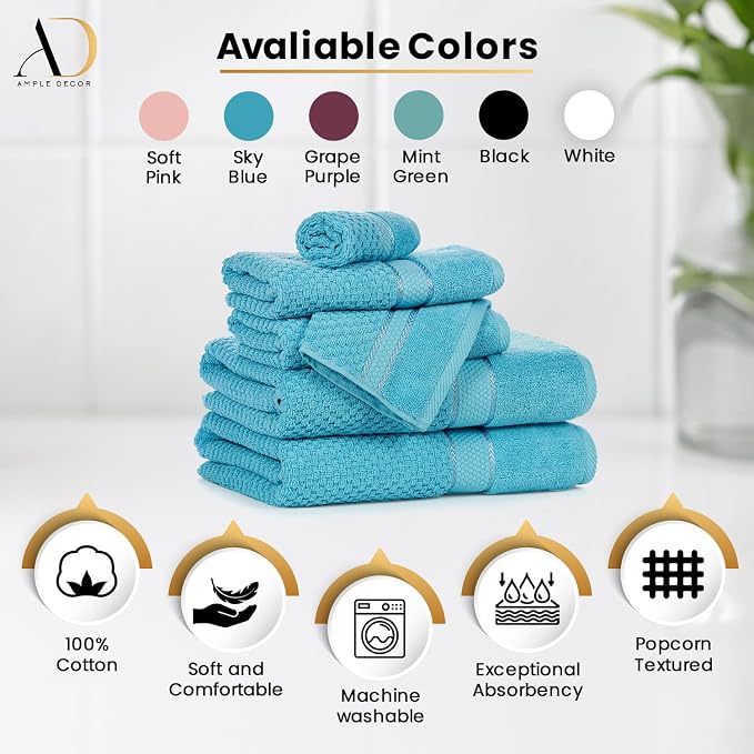 Ample Decor 100% Cotton Hand Towel - Image 3