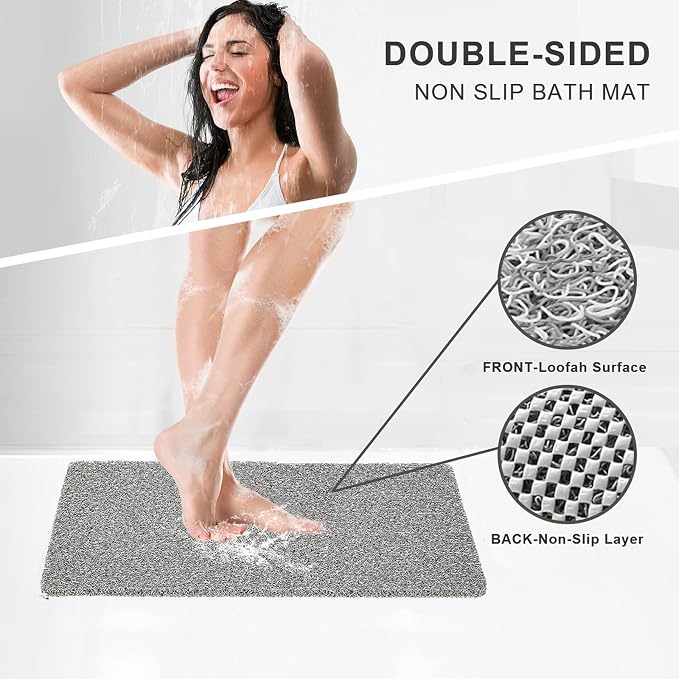 Nonslip Bathtub Mat, Anti Slip Bath Mat 0.6" Extra Thick, Quick Dry Bath Tub - Image 3