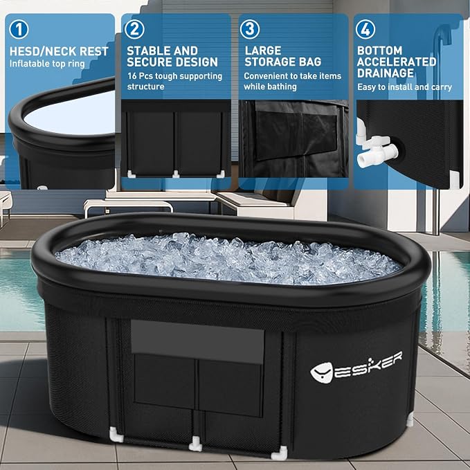 Yesker 110 Gal Oval Ice Bath Tub - Image 3