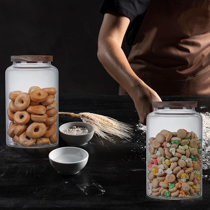 Glass Storage Jar with Lids Thicken Glass Coffee Canister Borosilicate Glass - Image 8