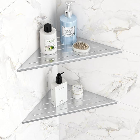 Corner Shower Shelves, 12” Recessed Tile Shower Shelf, 304 Stainless Steel by Qeke