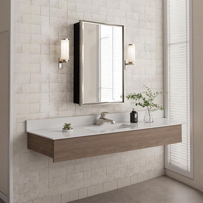 16x26 Pre-Assembled Bathroom Medicine Cabinet Mirror, Surface or Recessed - Image 8
