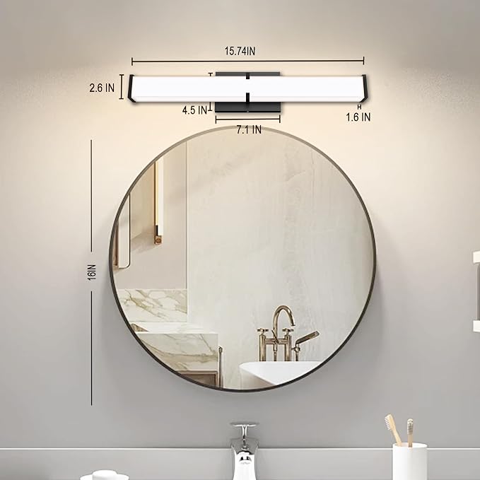 15.74Inch 2000LM Bathroom Light Fixtures 5CCT Optional, Dimmable Bathroom - Image 2