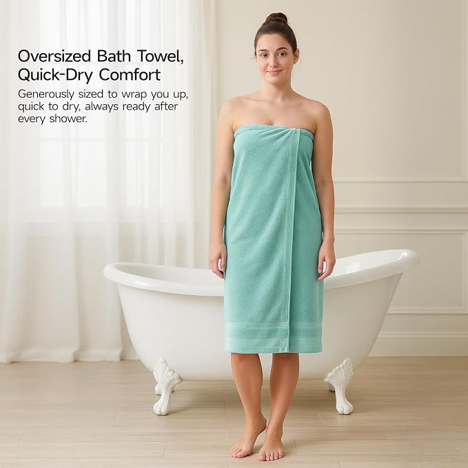 REDKISS 100% Cotton Bath Towels Set of 2, Extra Large Bath Sheets 35 X 70 Inches - Image 3