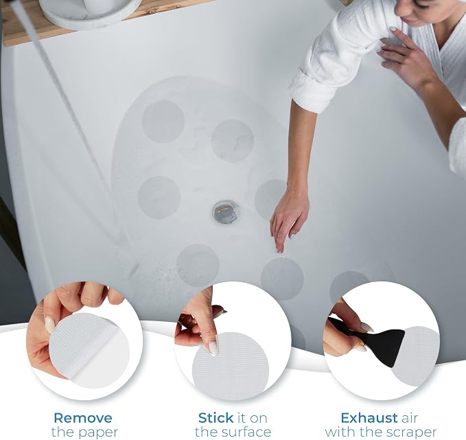 Anti Slip Shower Stickers 24 PCS, Invisible Non-Slip Shower Strips - Image 2