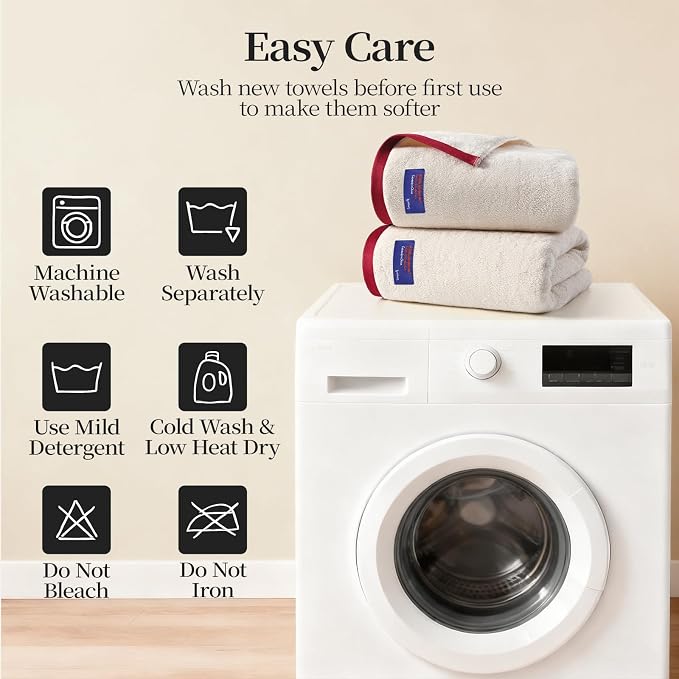 REDKISS 2 Pack 100% Cotton Bath Towels - Image 9