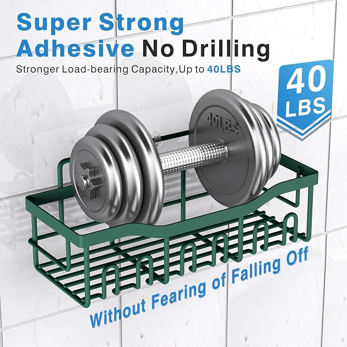 EUDELE Shower Caddy 2 Pack, Adhesive Shower Organizer - Image 5