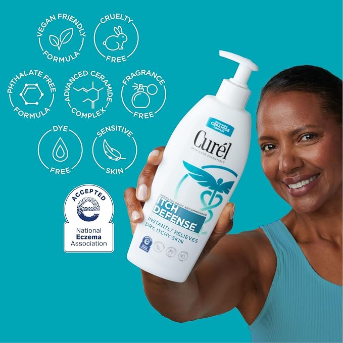 Curel Itch Defense Lotion for Sensitive and Dry Skin, Hand and Body Lotion that - Image 3