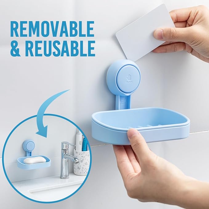 TAILI Soap Dish Bar Holder Suction Cup, Soap Saver - Image 7