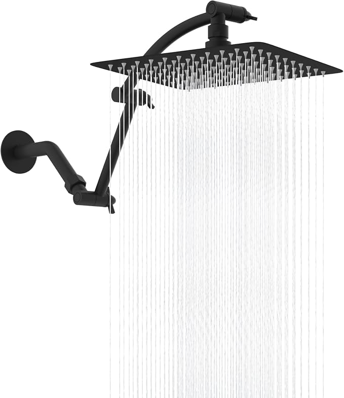 Hibbent All Metal cUPC Certified Rain Shower Head, Solid Brass Adjustable by Hibbent