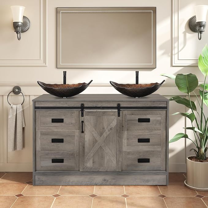 48" Barn Door Bathroom Vanity by Solidee