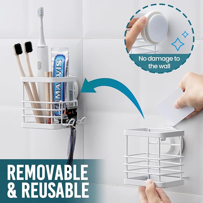TAILI Patented Suction Cup Toothbrush Holder, Stainless Steel Anti-Puddling - Image 6