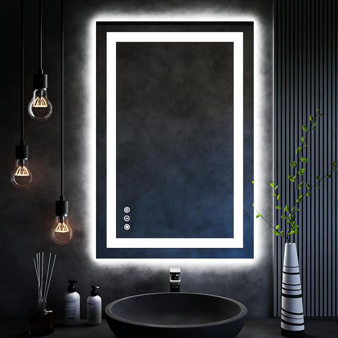 ISKM 36'' x 24'' LED Mirror for Bathroom Lighted Vanity Mirror for Wall Front by ISKM-IStillKeepMovin