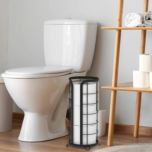 BROOKSTONE, Trending Black Toilet Paper Holder, Freestanding Bathroom Tissue - Image 5