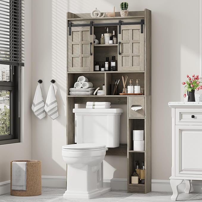 Over The Toilet Storage Cabinet, Farmhouse Storage Cabinet Over Toilet by Halitaa