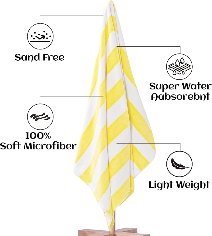 Touchat Beach Towel Oversized, Super Absorbent Sand Free Thick Microfiber Beach - Image 7