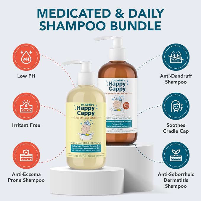 Happy Cappy Daily Medicated Shampoo and Body Wash Bundle - Image 2