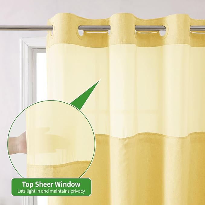 No Hooks Needed Linen Textured Shower Curtain - Image 6