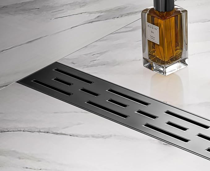 HEATGENE 28-Inch Linear Shower Drain in Matte Black - Image 5