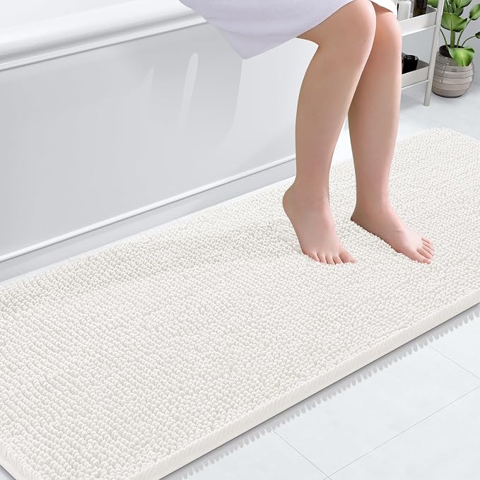OLANLY Bathroom Rugs 70x24, Extra Soft Absorbent Chenille Bath Rugs, Rubber by OLANLY