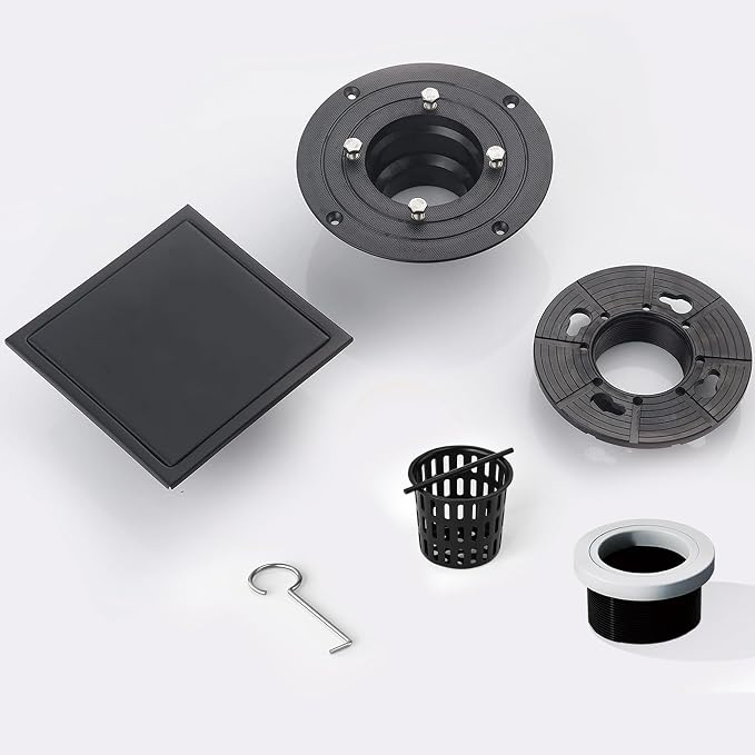 6 Inch Square Shower Floor Drain, Shower Drain Kit - Image 5