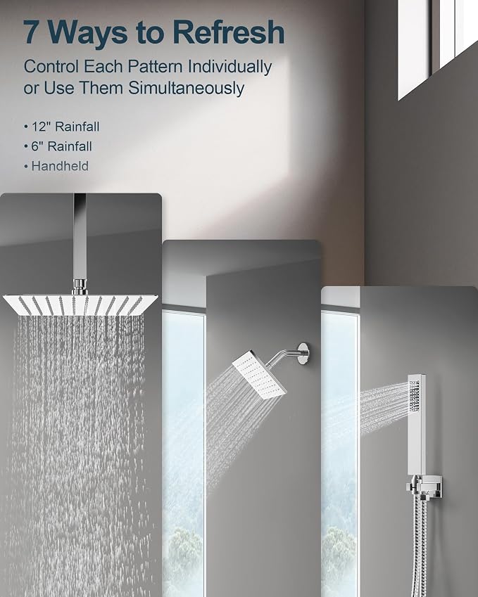 Thermostatic Shower System, Dual Rainfall Shower Heads - Image 8