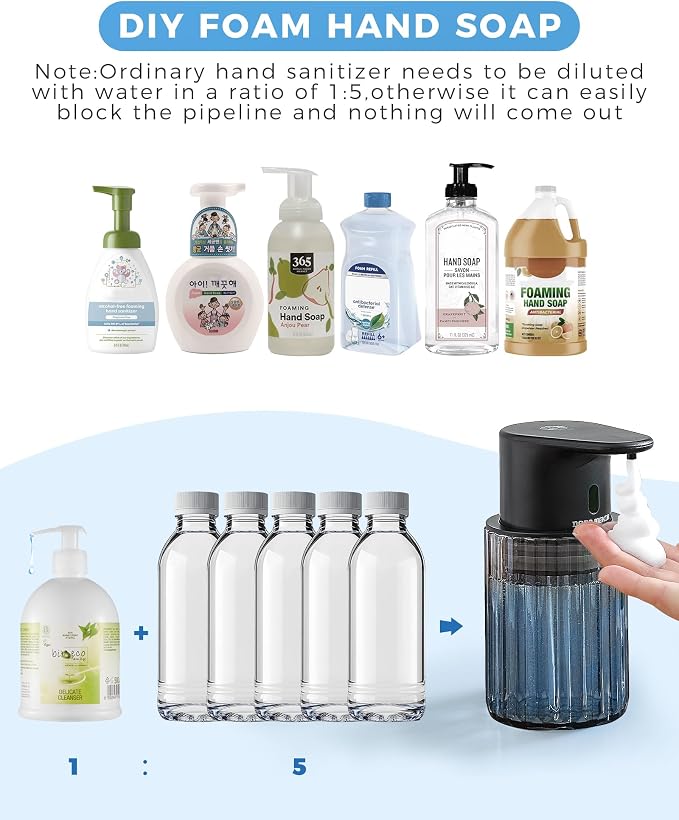 Automatic Foaming Soap Dispenser Touchless, 10oz/300ml Rechargeable, 3 - Image 8