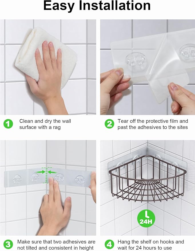 SMARTAKE 2-Pack Corner Shower Caddy Deep Basket Design, SUS304 Stainless Steel - Image 7