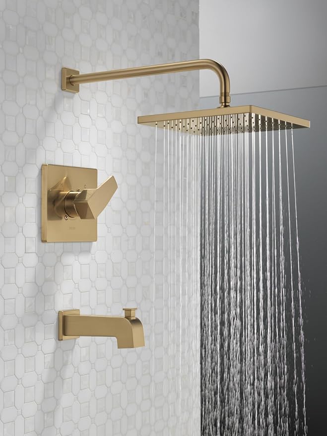 Delta Faucet Modern Raincan Square Single-Function Tub and Shower Trim Kit - Image 8
