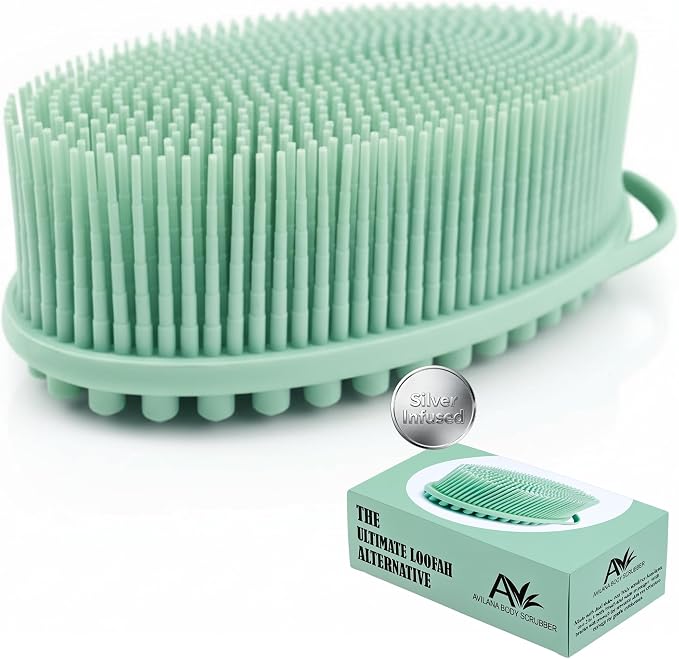 Silver Infused Silicone Body Scrubber Shower by Avilana