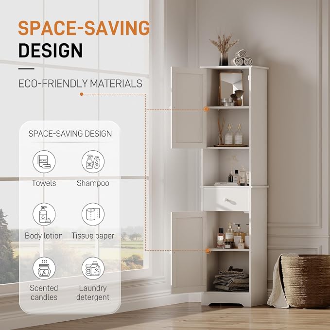 Tall Bathroom Cabinet, Storage Cabinet - Image 5