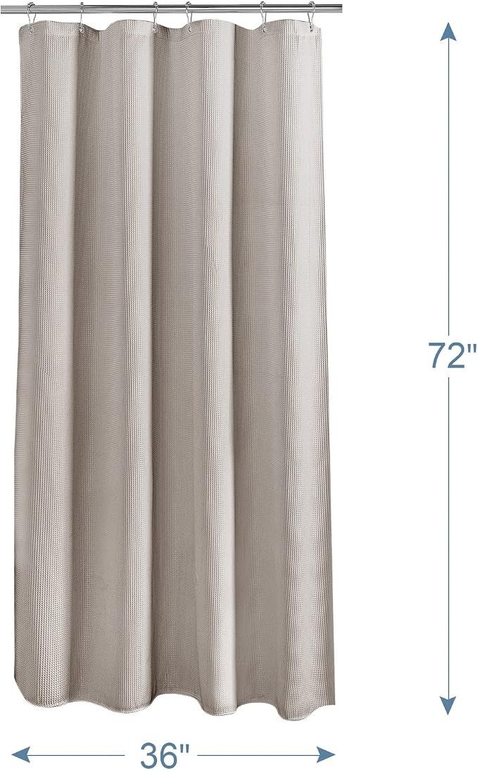 AmazerBath Waffle Shower Curtain Khaki, Stall Shower Curtain Tan, Hotel Quality - Image 8
