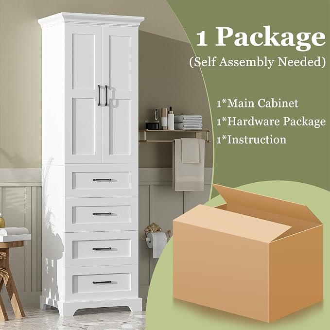 Merax 71.6" Tall Bathroom Storage Cabinet - Image 7