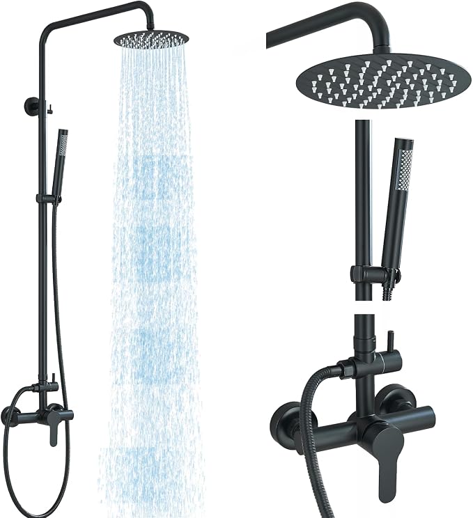 Shower System Matte Black Outdoor Shower Fixtures by MOSSON