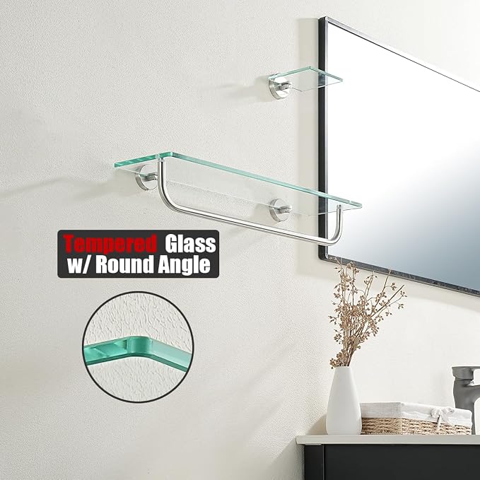 JQK Bathroom Glass Shelf, Shelf - Image 5