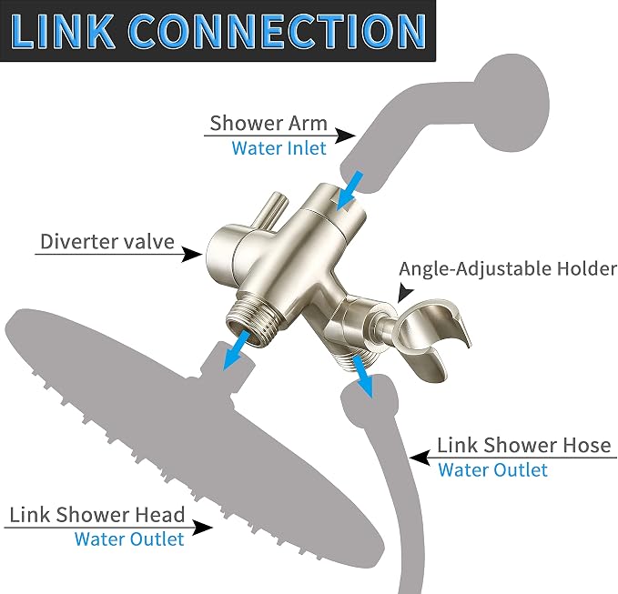 G-Promise Solid Metal Shower Arm Diverter - Image 2