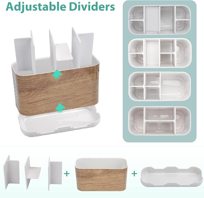 Boperzi Toothbrush and Toothpaste Holder Wood Grain - Image 4