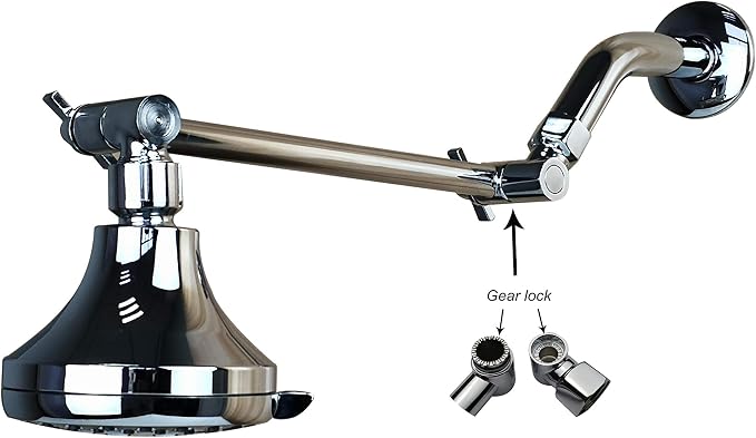 8 Inch Shower Head Extension Arm Chrome.Solid Brass Adjustable Shower Arm - Image 3
