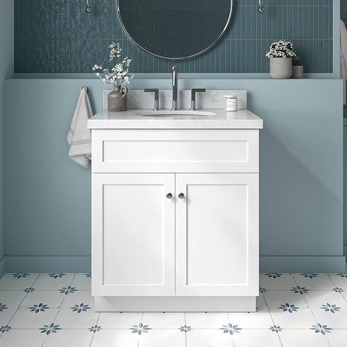 ARIEL Hamlet 31 Inch White Bathroom Vanity - Image 2