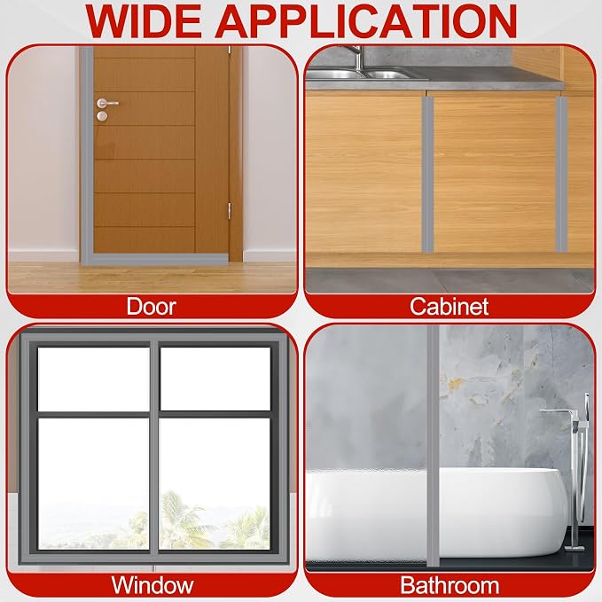 MYFAMIREA Door Weather Stripping 3IN x 20FT Door Draft Stopper Seal Tape - Image 7