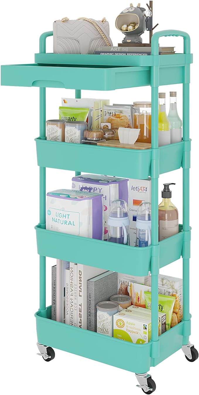 Calmootey 4-Tier Rolling Utility Cart by Calmootey